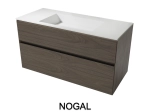 Meuble avec vasque Solid-Surface, finition bois ou couleurs, deux tiroirs à onglet, L.60, 70, 80, 100, 120 et 140 cm, P. 45 cm, Hauteur 55 cm, Stock disponible, LIVRAISON OFFERTE